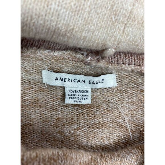 American Eagle Turtleneck Sweater Womens XS‎ Pink Beige Ombre - Picture 2 of 6